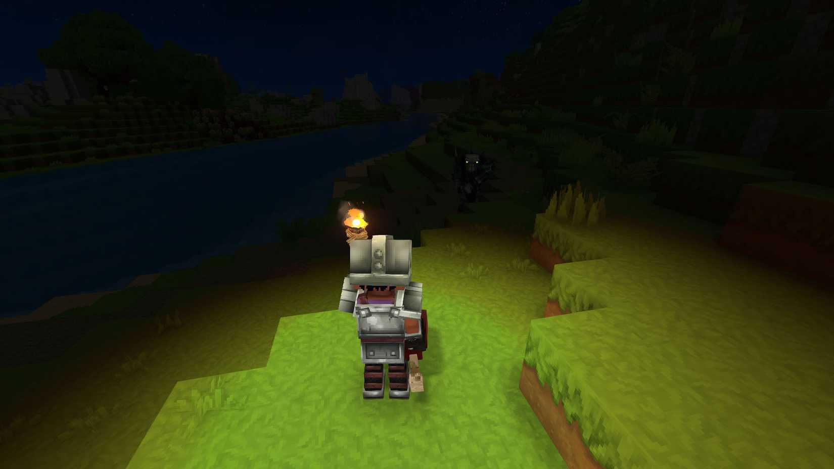 A Hytale screenshot showing the glowing eyes of a Void Spawn