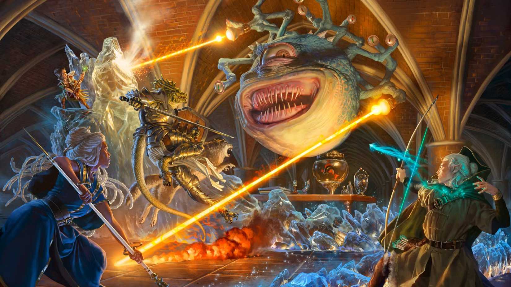 A Dungeons & Dragons group fights Xanathar