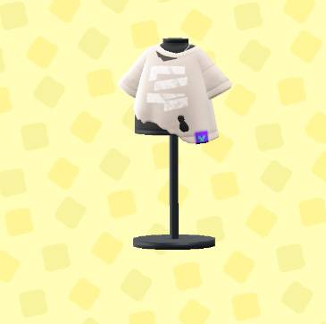 A ripped up beige-grey shirt in ACNH.