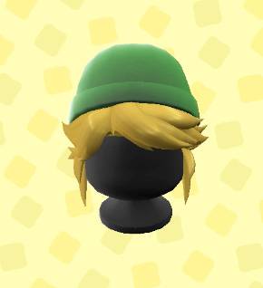 A wig of Link's hair and green hat in ACNH