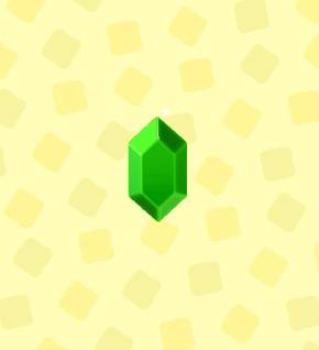 A green gem rupee in ACNH
