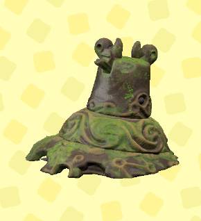 A Guardian Statue from The Legend of Zelda in ACNH.