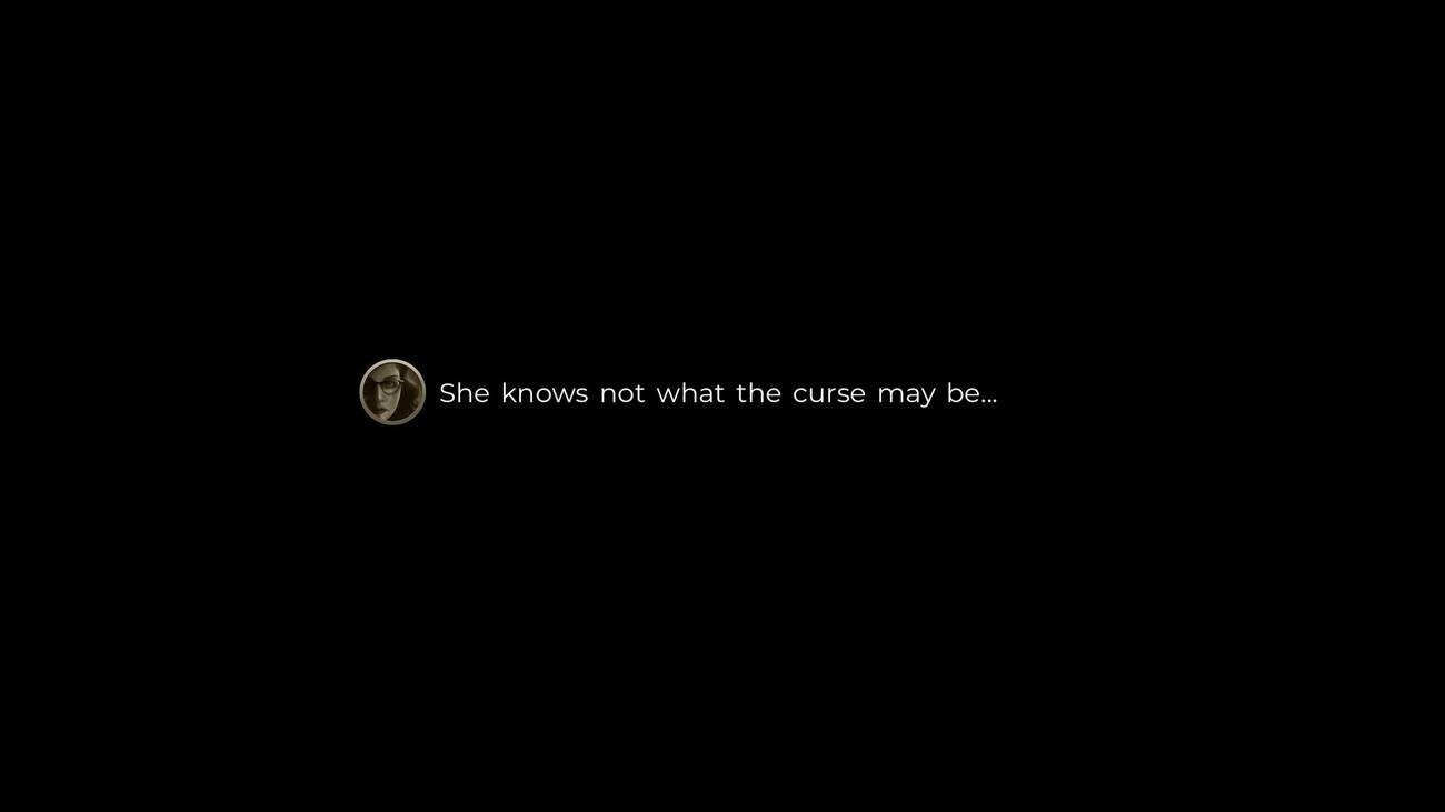 Text from the opening of TR-49 that reads "She knows not what the curse may be"