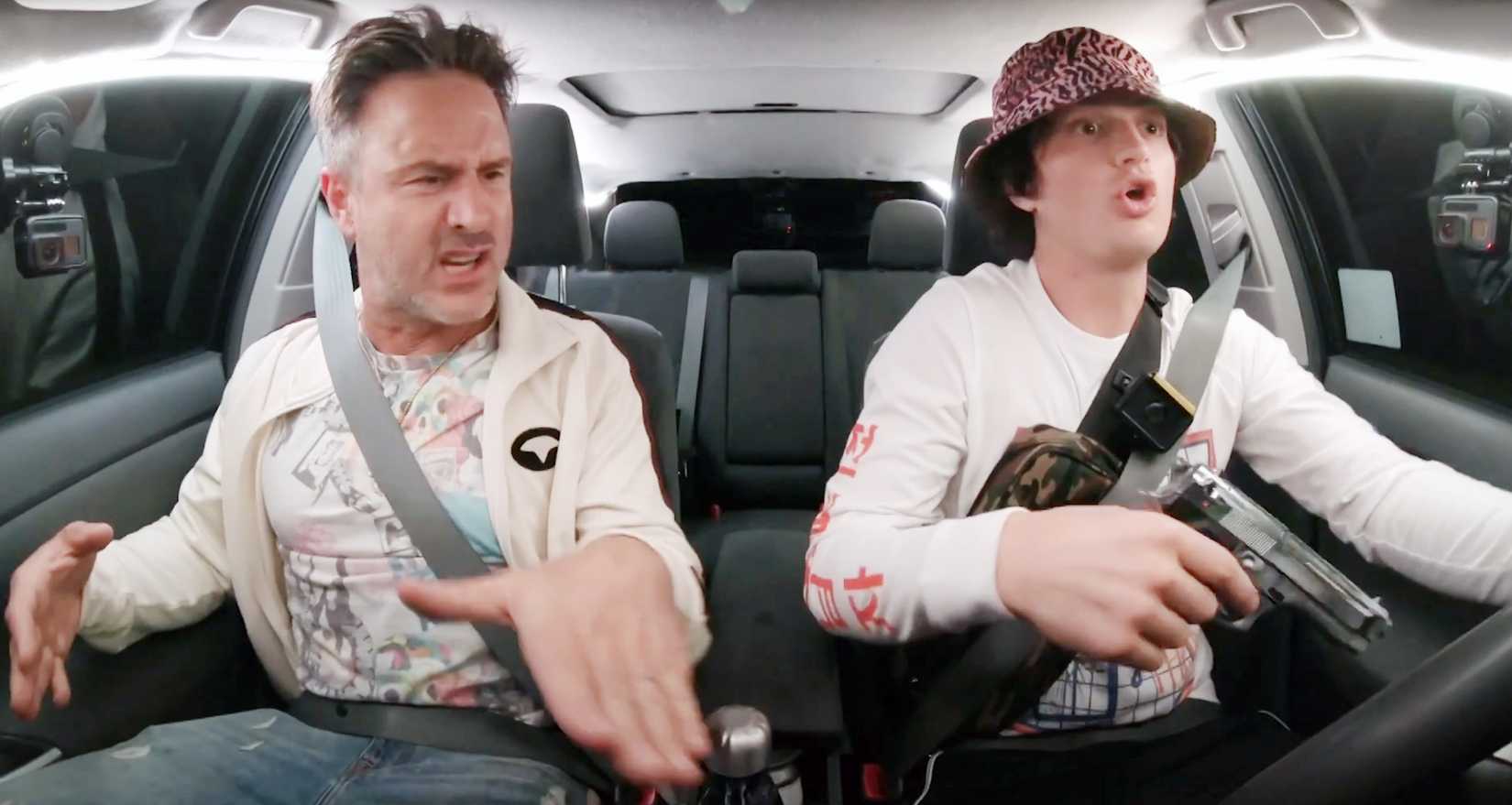 David Arquette and Joe Keery freaking out in Spree