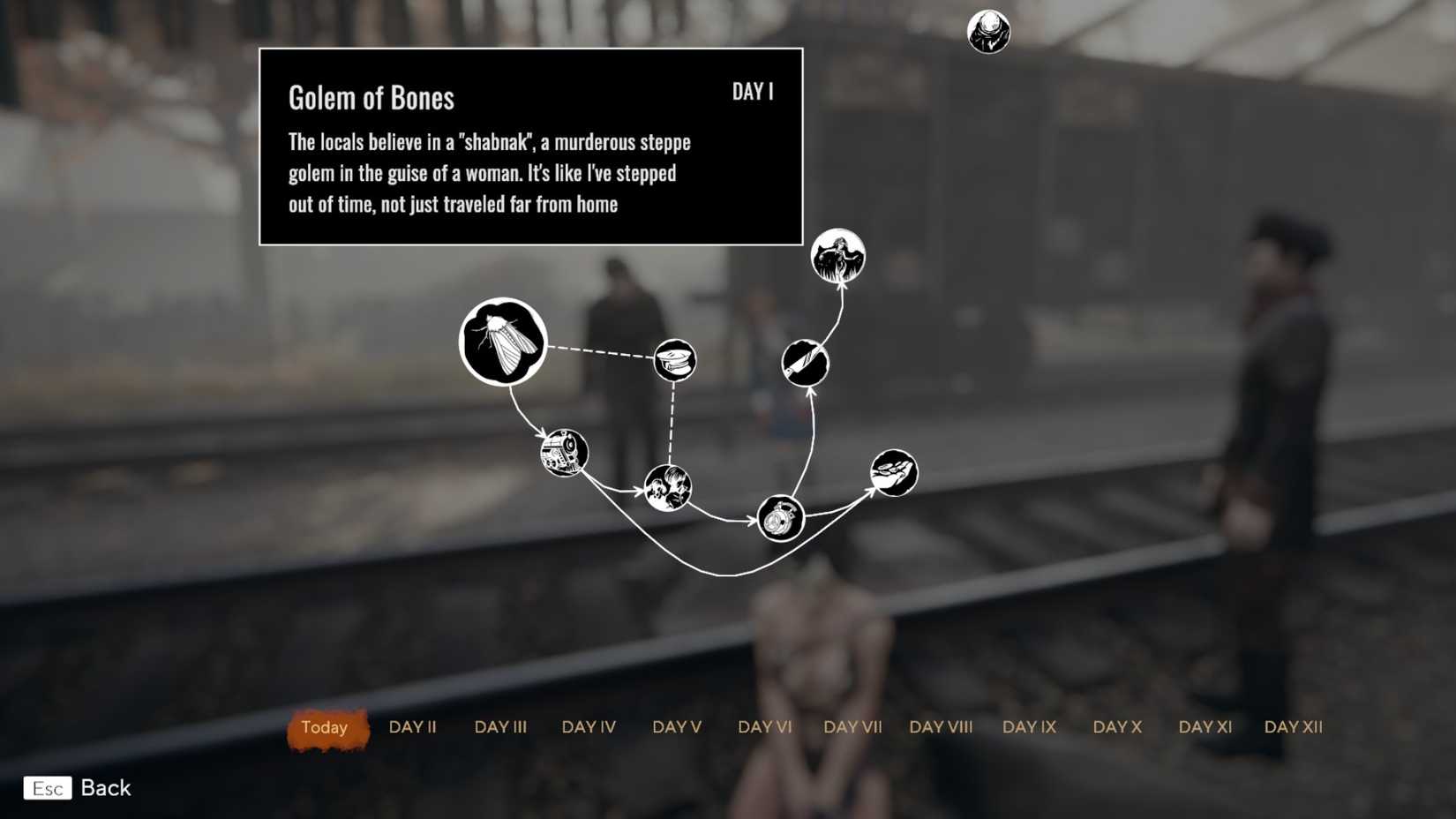 The mind map interface in Pathologic 3.