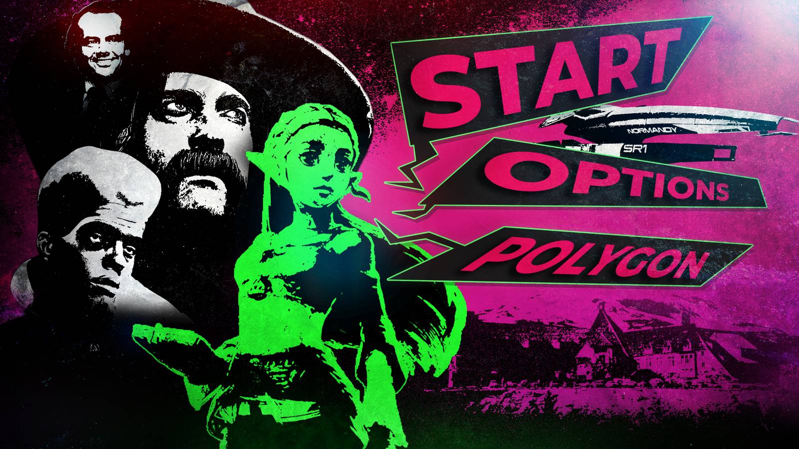 Illustrative artwork representing cinematic and gaming introductions