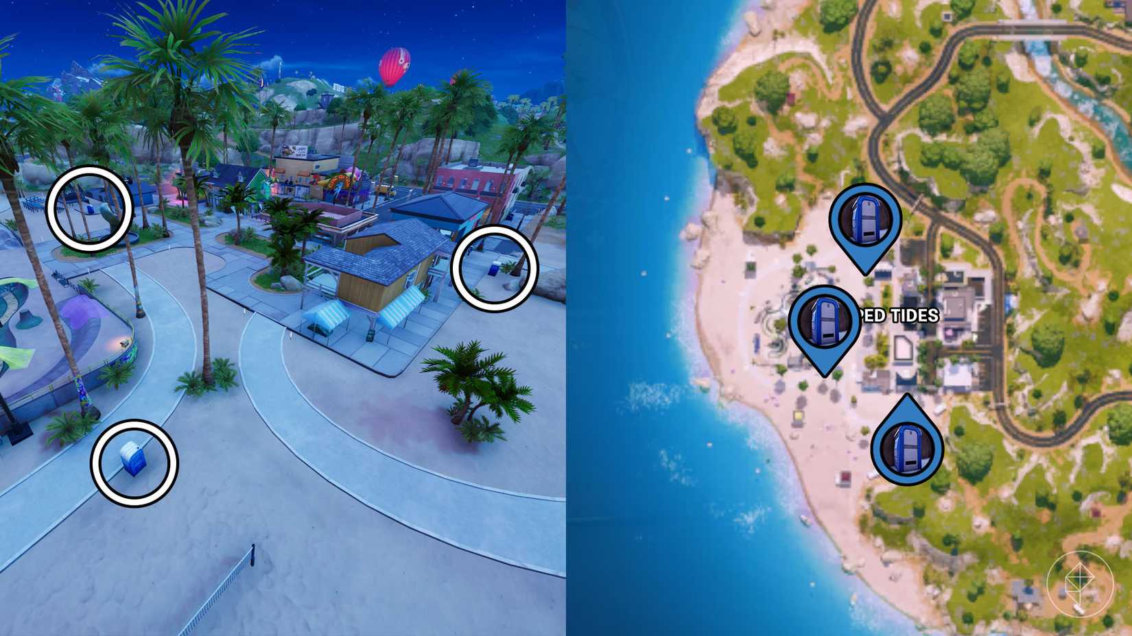 Flusher locations in Fortnite Chapter 7 Season 1