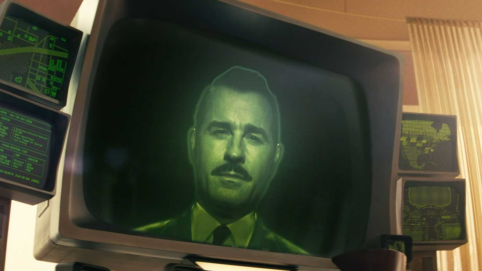 Rob House revived on his large console in the Lucky 38 in the Fallout TV show.