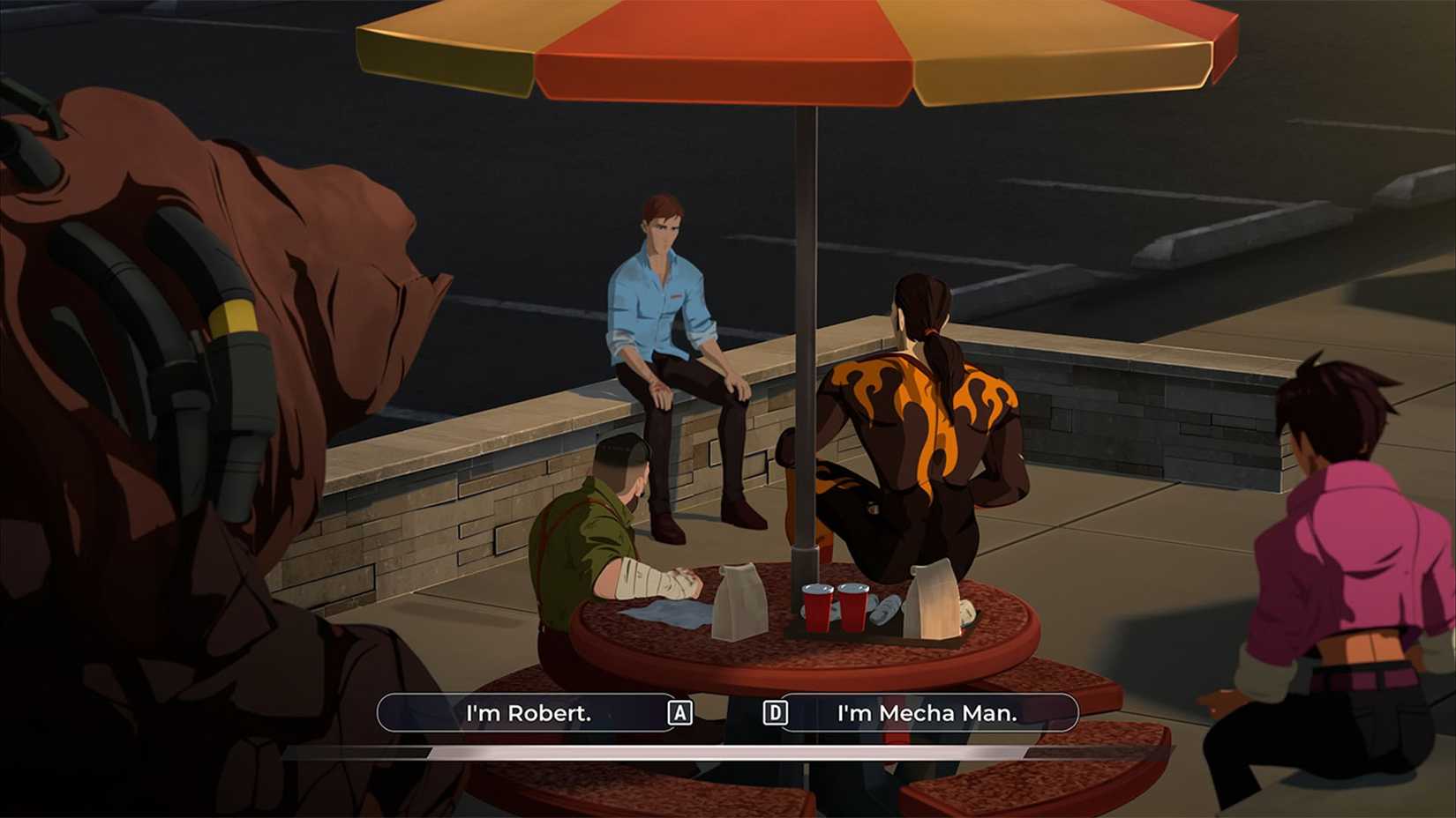 Choosing between "I'm Robert." or "I'm Mecha Man." in Dispatch.