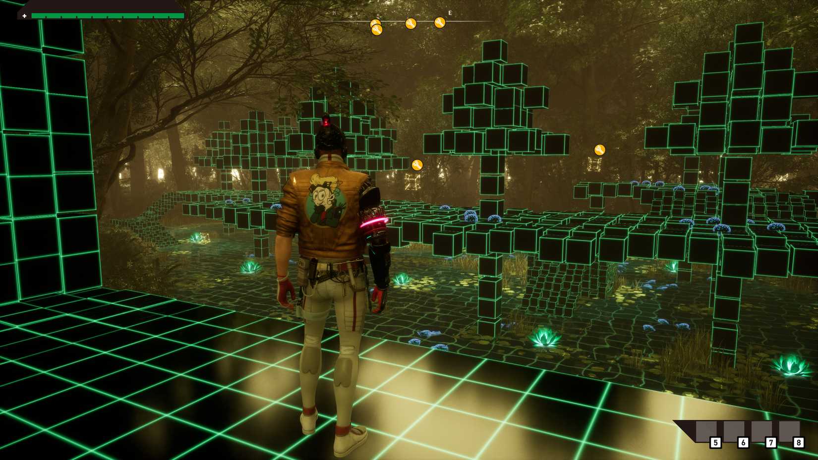 Strange, glowing cubes in Romeo Is a Dead Man.