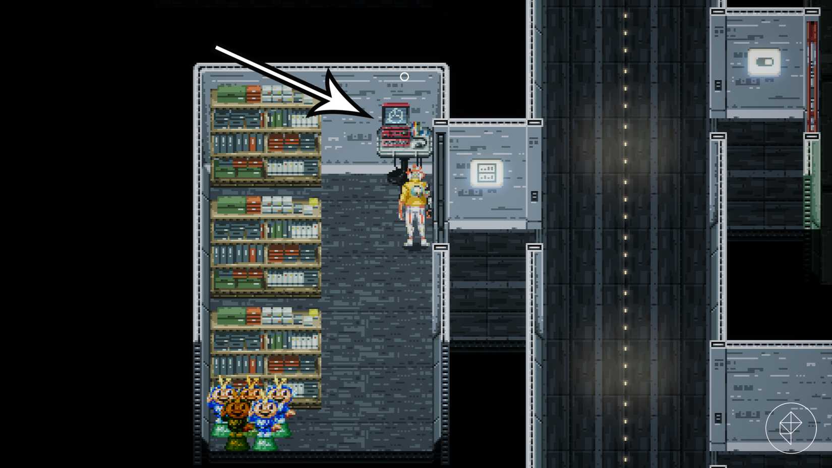 An arrow points to the store in Romeo Is A Dead Man.