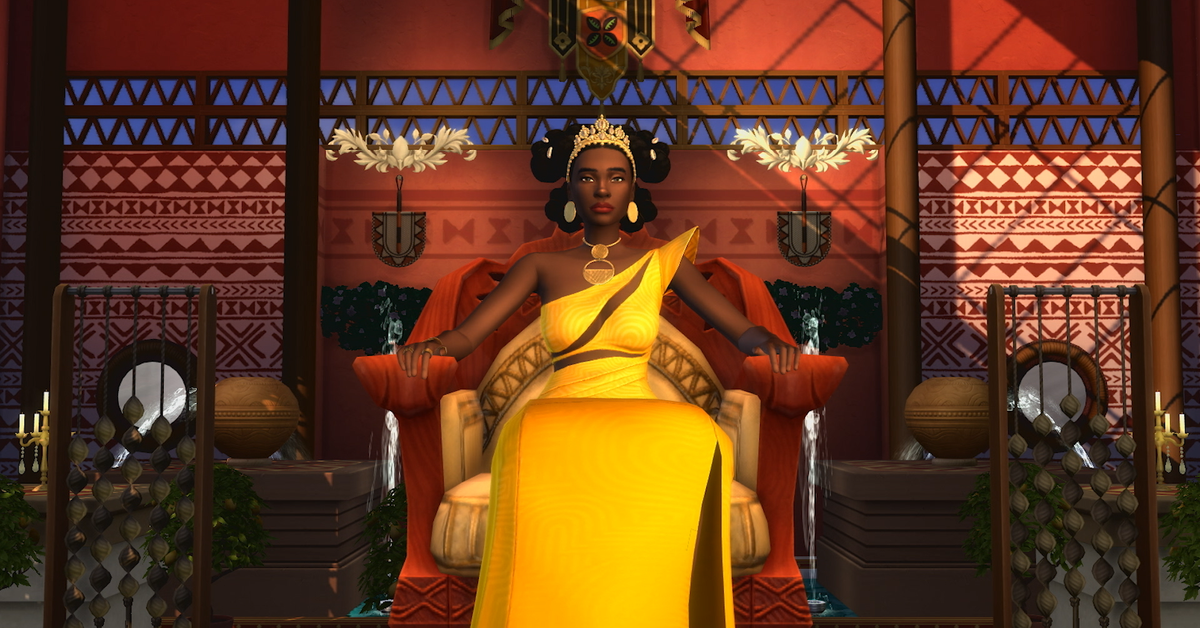 sims 4 gold dress MANDY CHANAPON - Gold Draping Silk Metallic Chiffon Fabric Gown - The Sims  4 Create a Sim