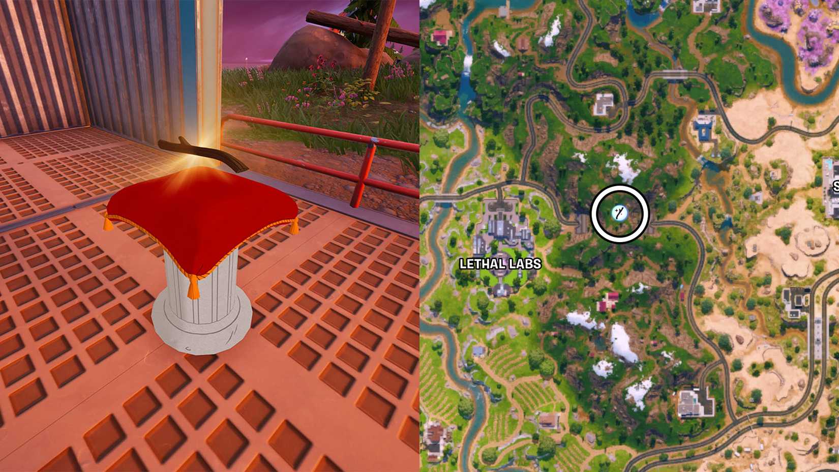 Stick of Truth icon as it appears on the Fortnite map.