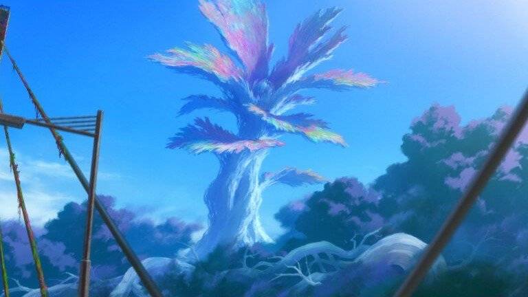 A view of the alien tree Darol in the anime movie All You Need Is Kill