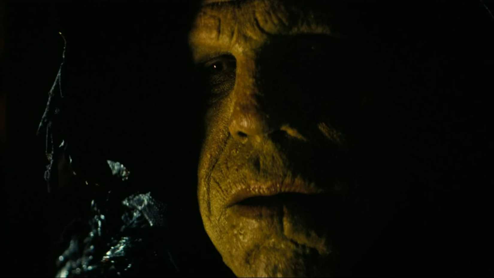 A super mutant's face in the Fallout TV show.