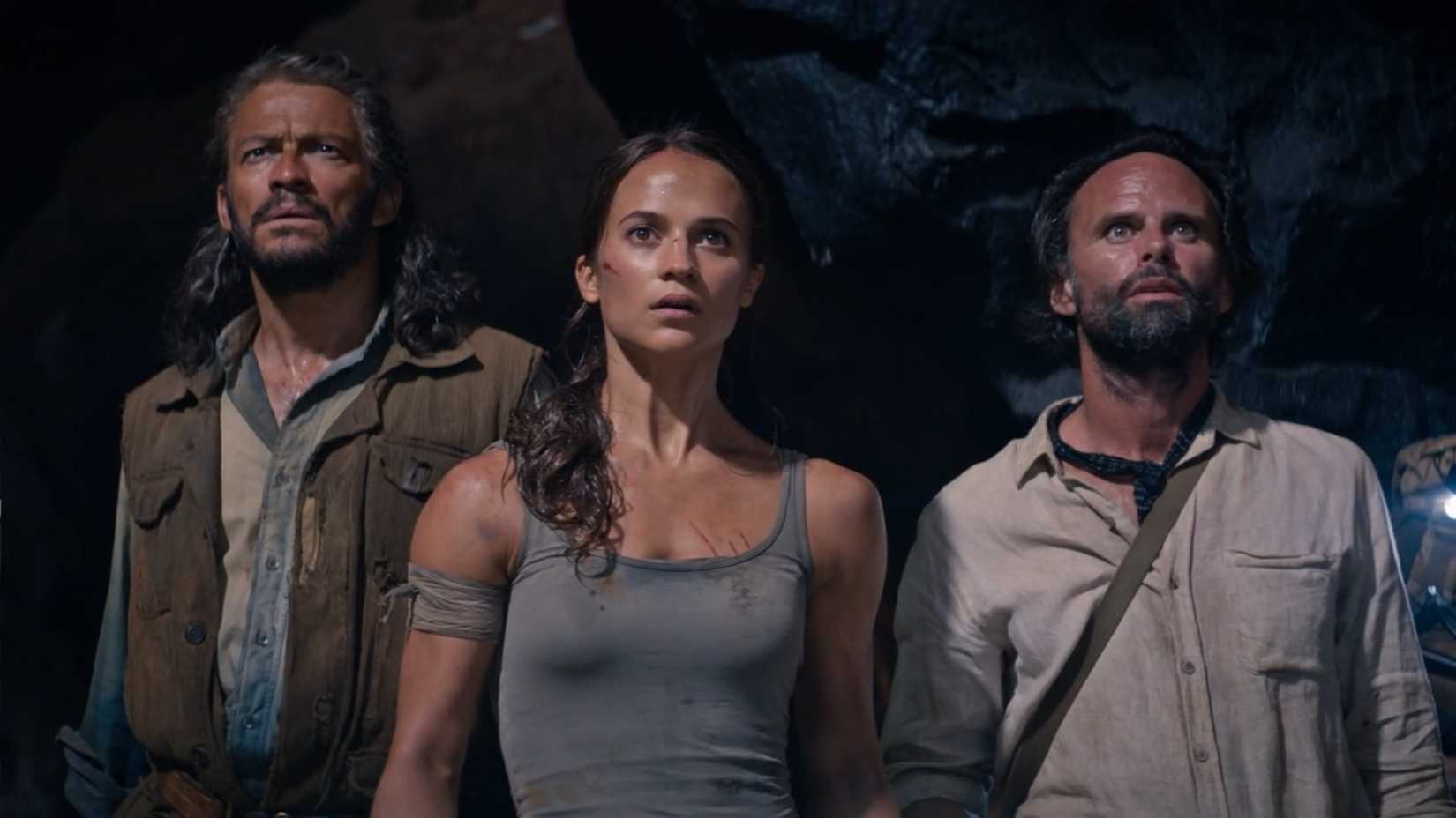 Ensemble cast in the 2018 Tomb Raider film