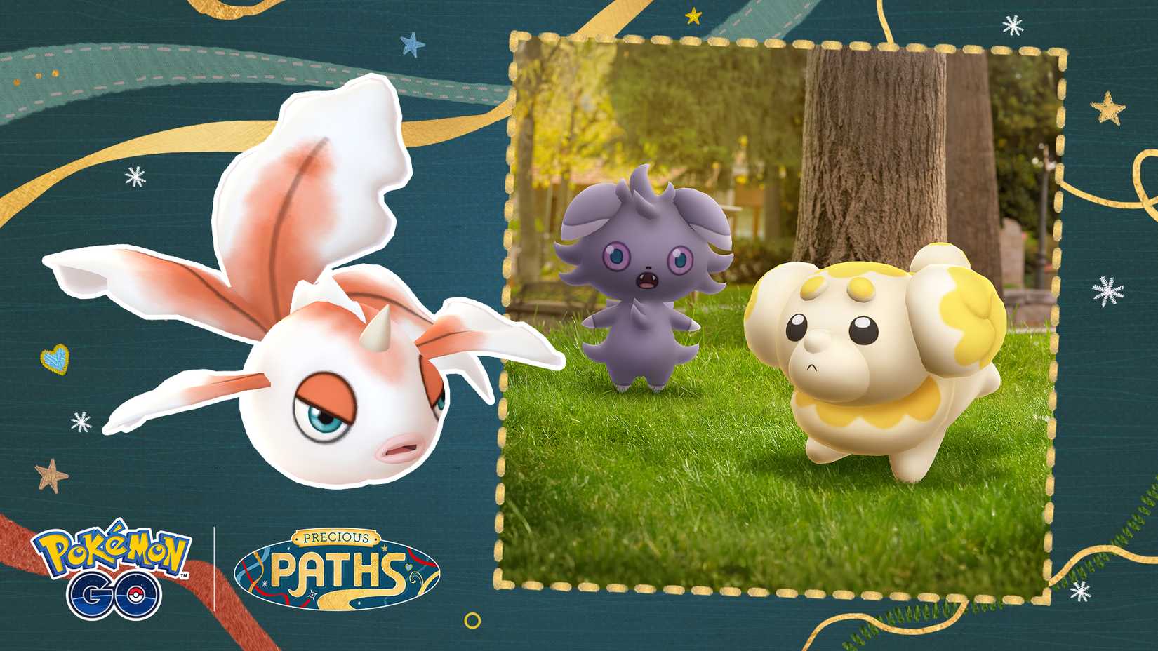 Goldeen, Espurr, and Fidough in Pokémon Go