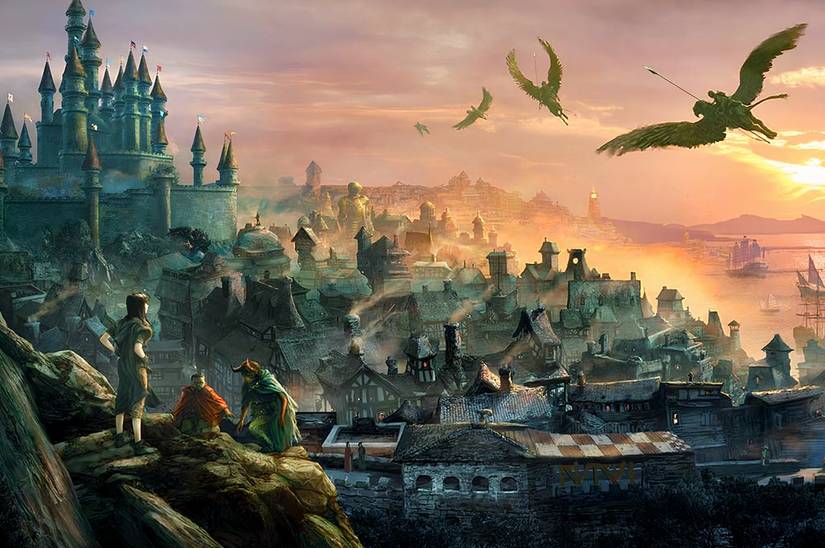 A view of the city of Waterdeep from the Forgotten Realms of Dungeons & Dragons