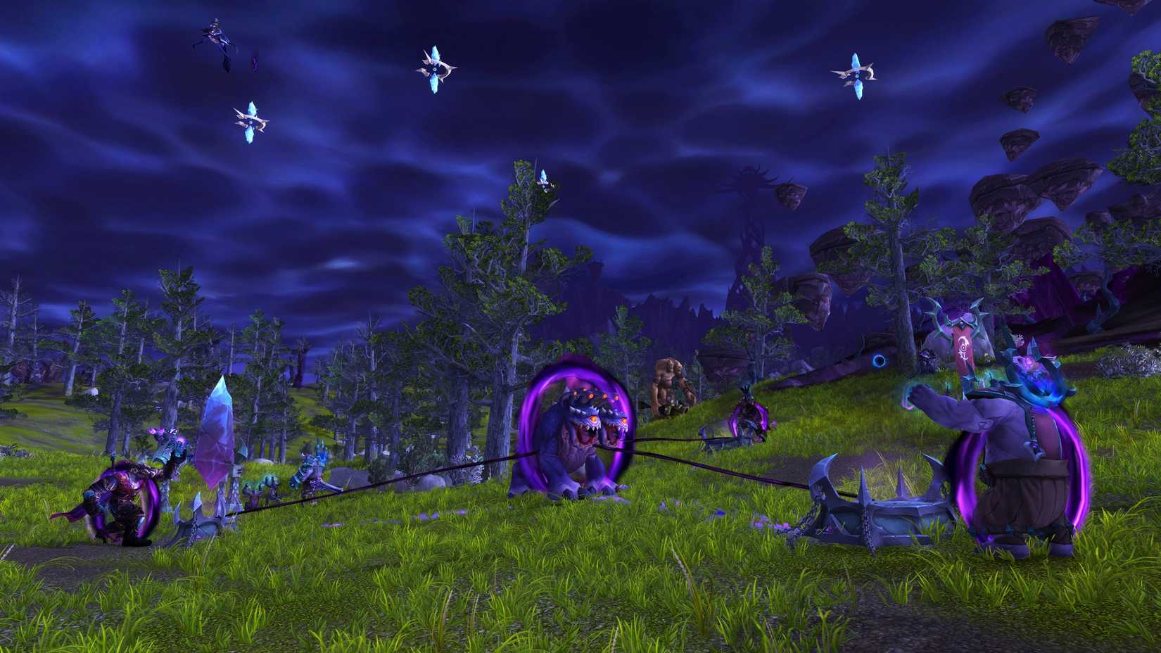 Cultists summon a void monster in World of Warcraft's Twilight Ascension event