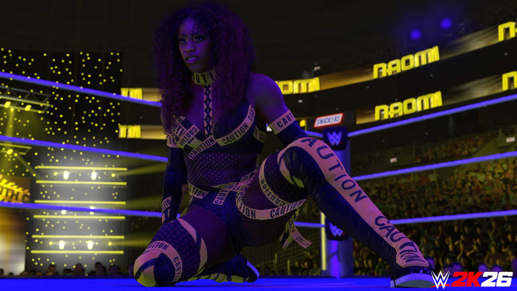 Naomi making her way to the ring in WWE 2K26.