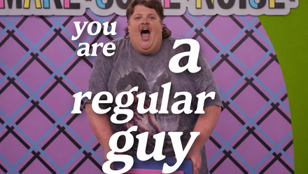 A still of Jacob Wysocki delivering his 'You are a regular guy' rant on Dropout.tv