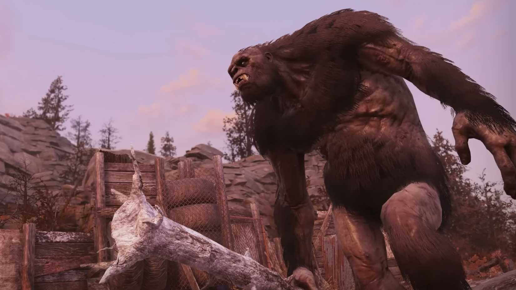 Bigfoot stalking the Appalachian Wasteland in Fallout 76's The Backwoods update