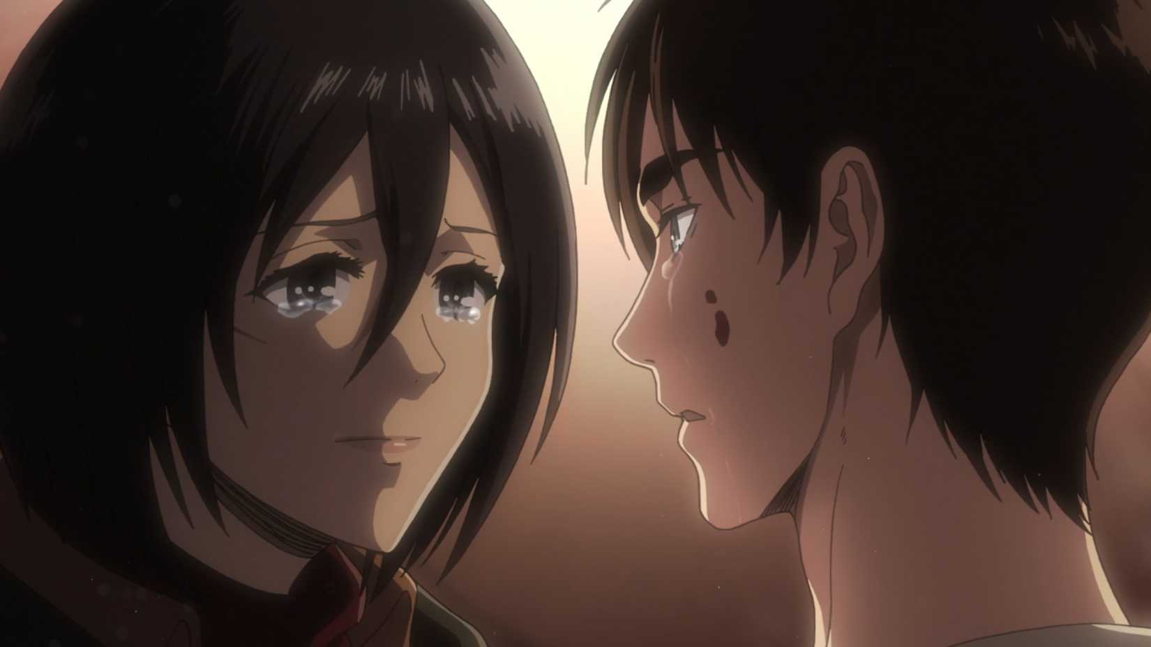 Mikasa and Eren say their last words to each other in the face of death in Attack on Titan