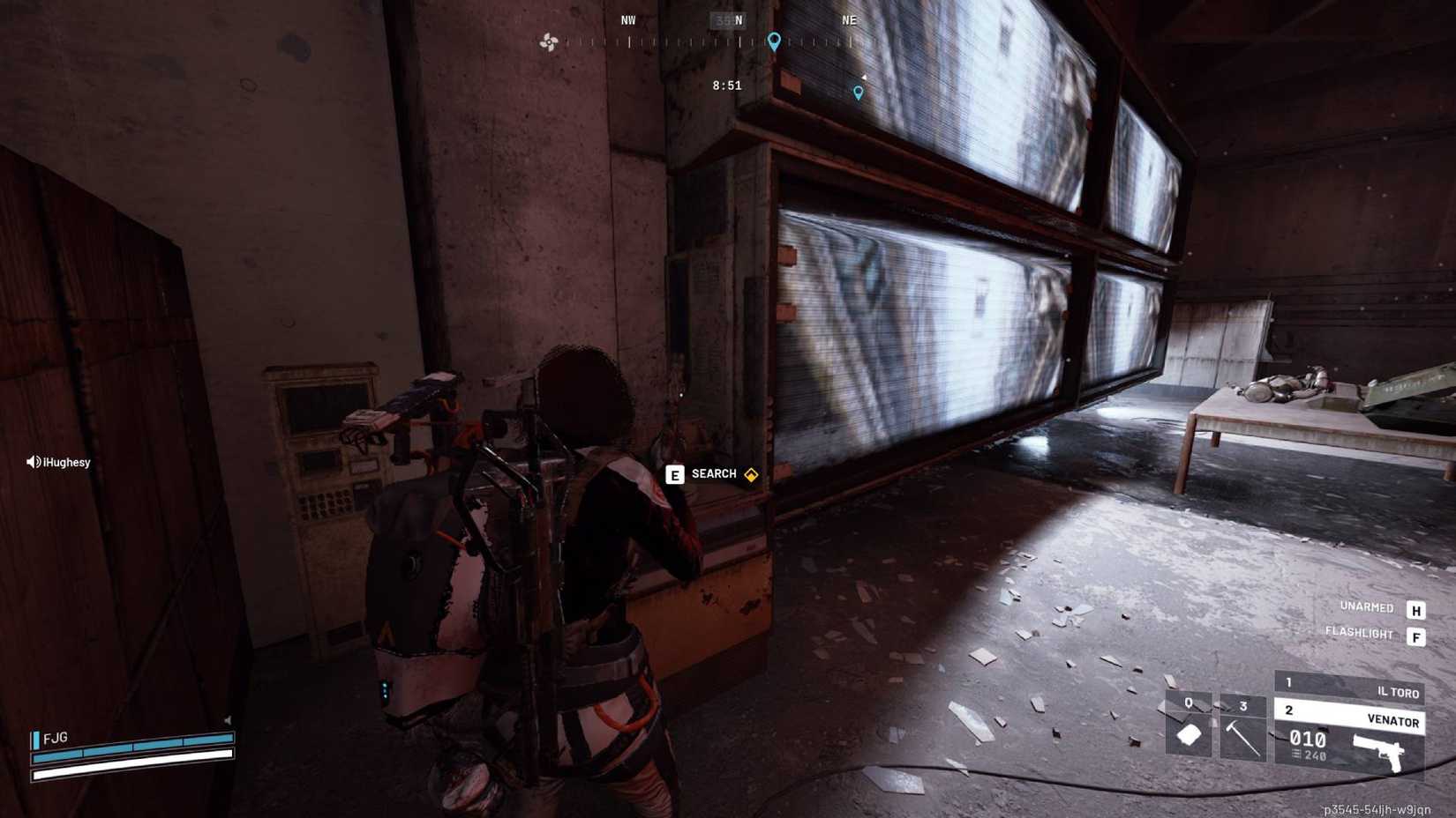 The player standing in front of the prompt to search for the Dusty Film Reel for the A Dead End quest in Arc Raiders.