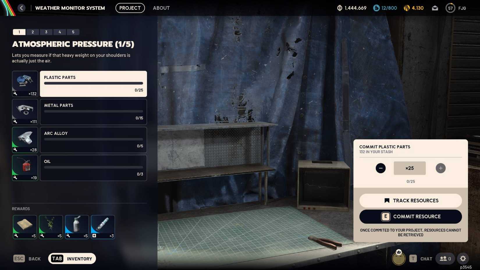 A screenshot of the Arc Raiders Weather Monitor System project first stage.