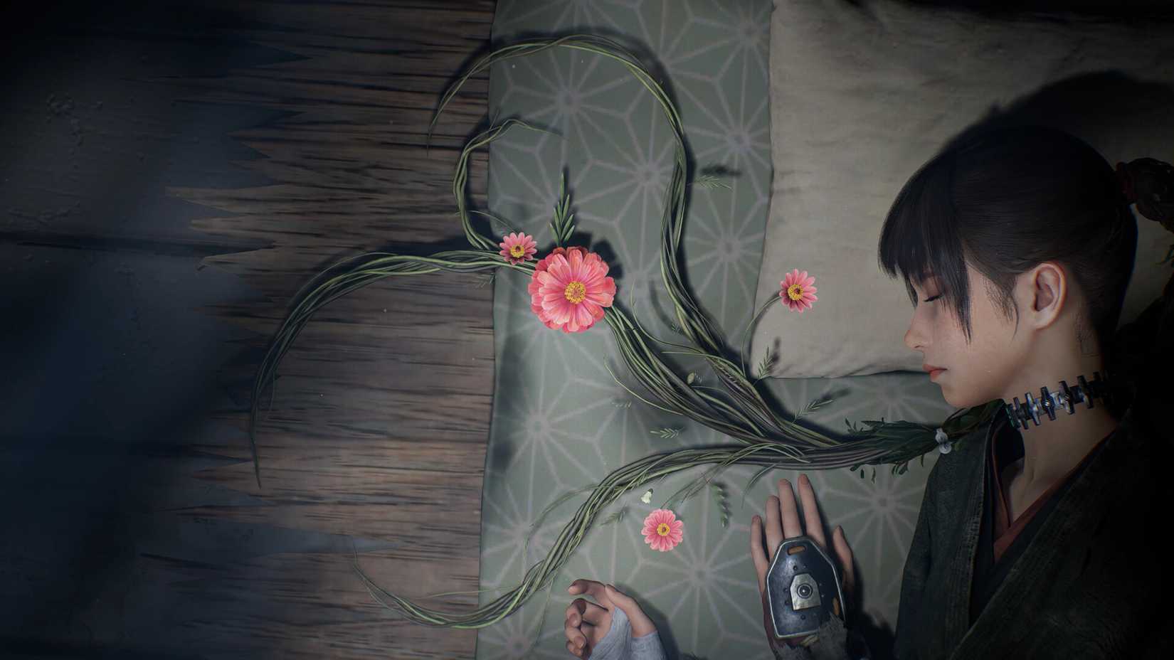 Emma lays on the floor in Beast of Reincarnation.