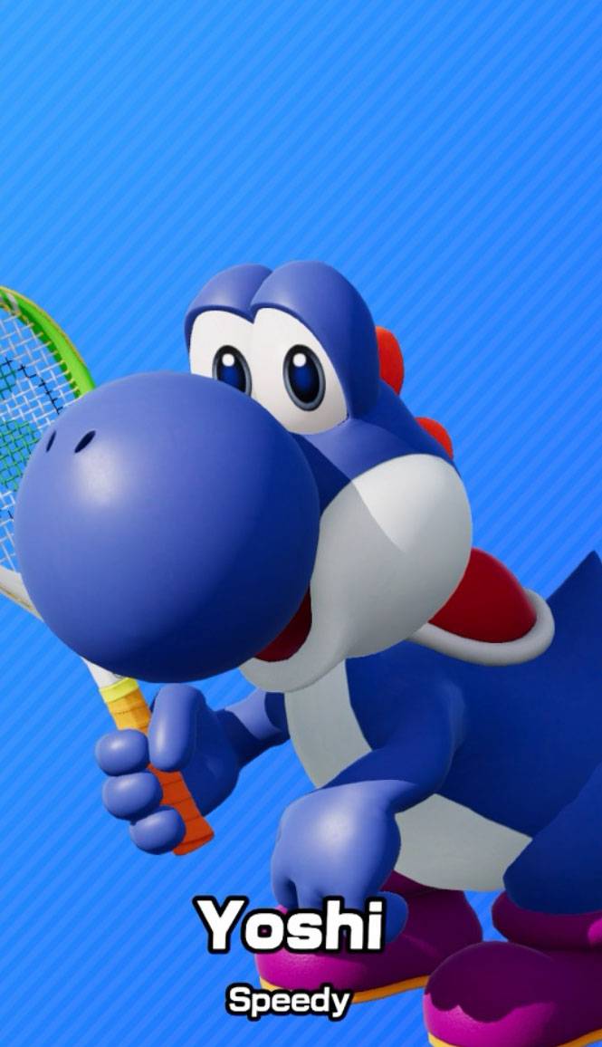 Blue Yoshi as seen in Mario Tennis Fever.