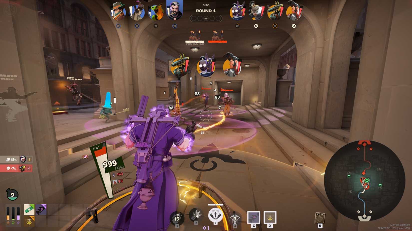 Venator facing a crowd of enemies in Deadlock