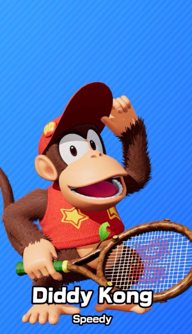 Diddy Kong as seen in Mario Tennis Fever.