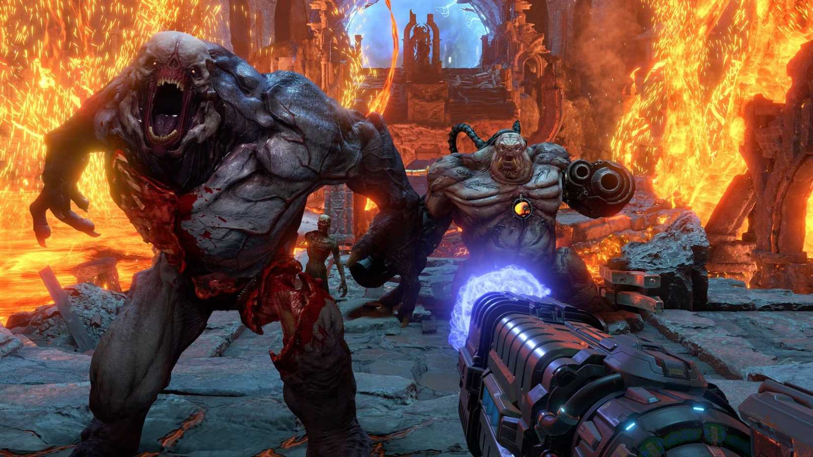 Action-packed shot of Doom Eternal gameplay