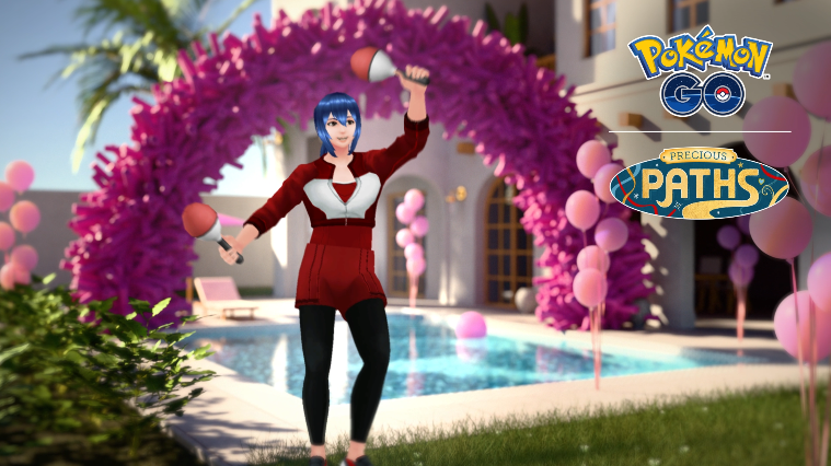 A Pokémon Go trainer shakes maracas for Carnival