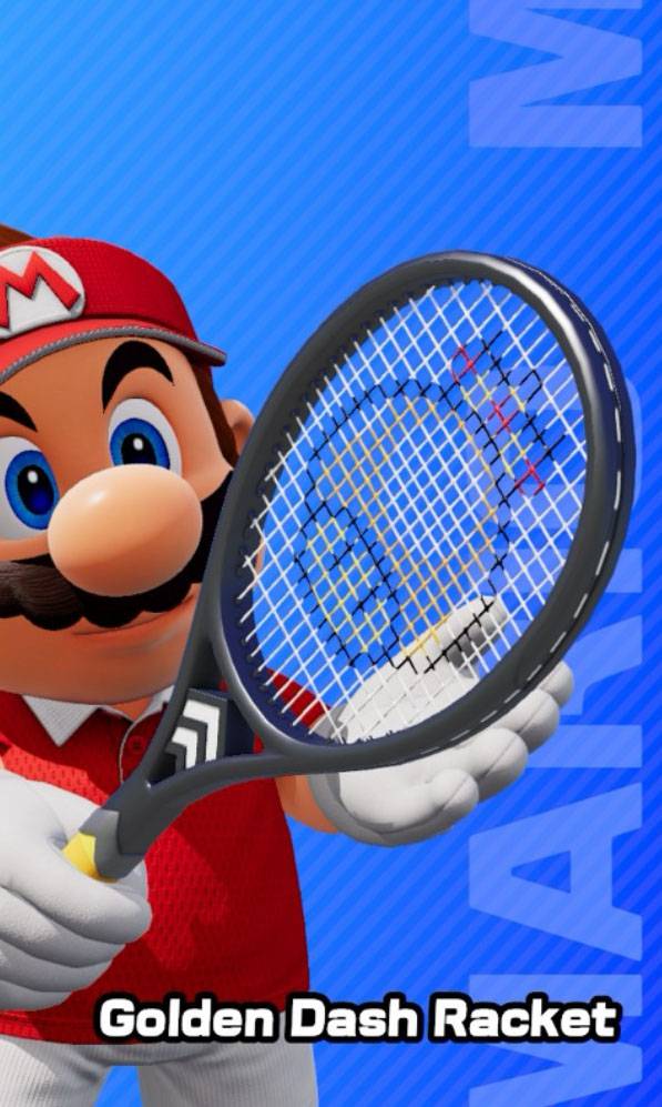 Golden Dash Racket as seen in Mario Tennis Fever.