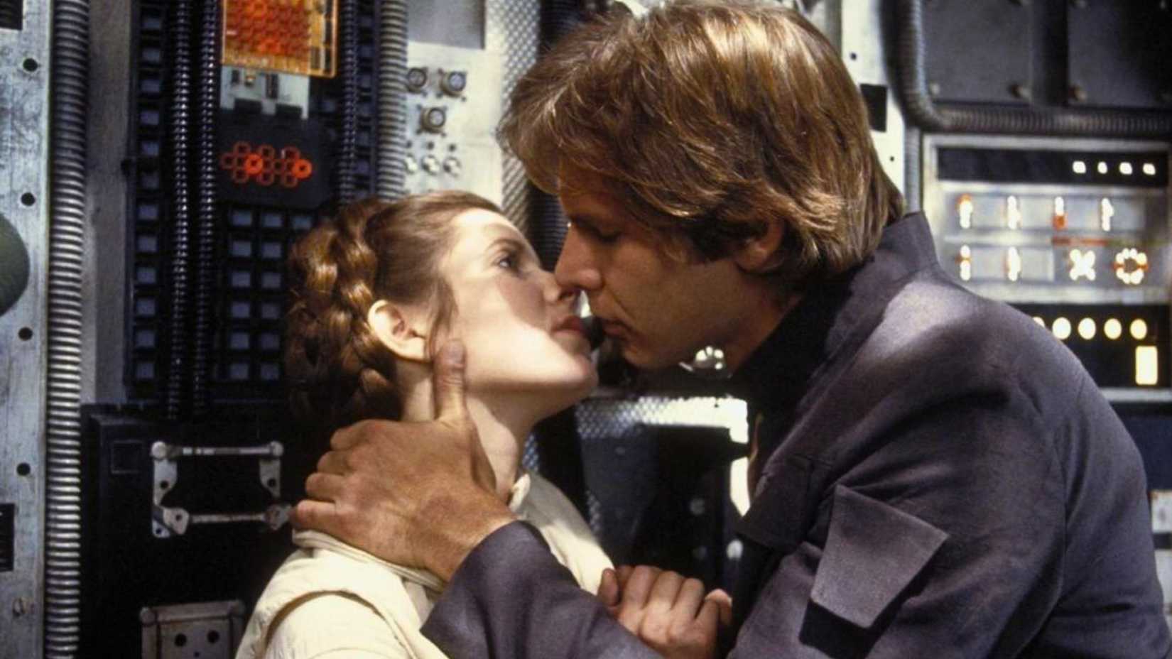Han and Leia's iconic embrace