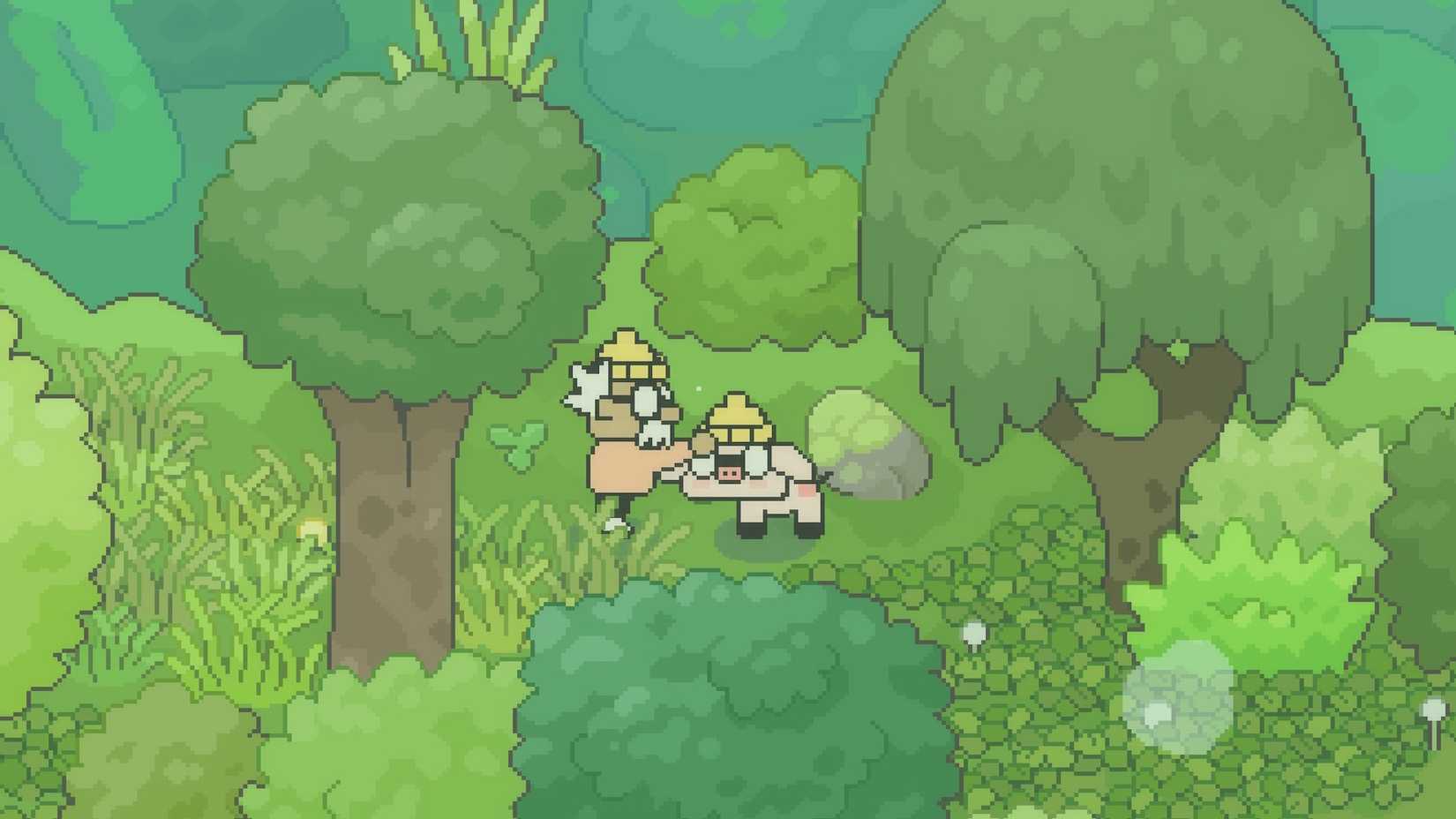 Hermit petting Pig in Hermit and Pig