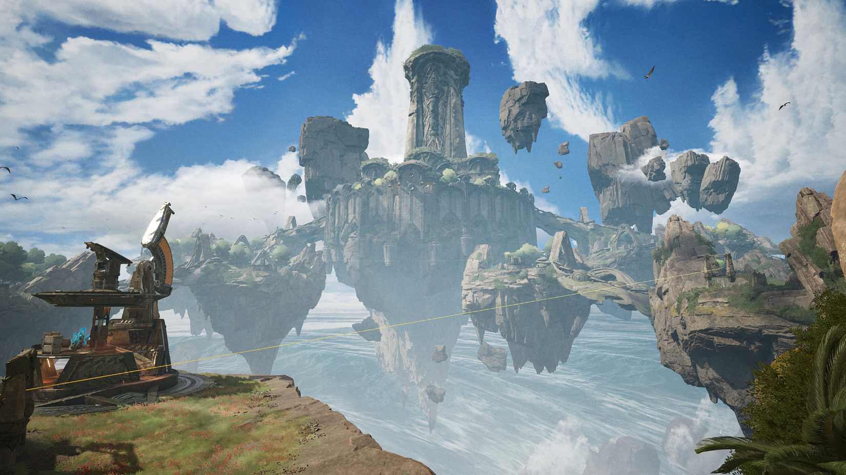 Highguard's new Skydrift map features floating rock formations and lots of ziplines.