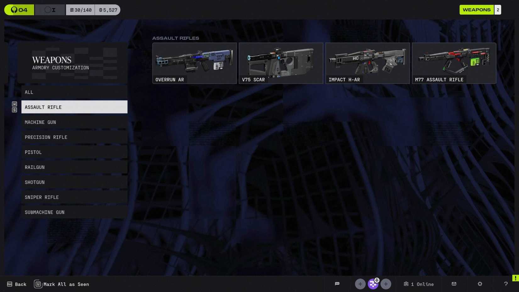 The list of assault rifles in Marathon.