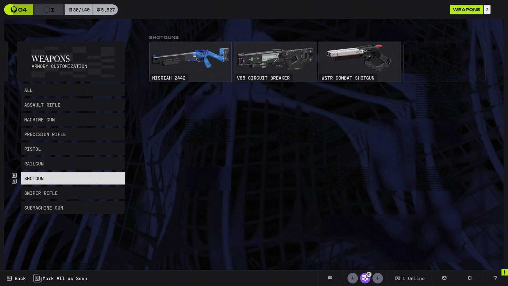 The list of shotguns in Marathon.