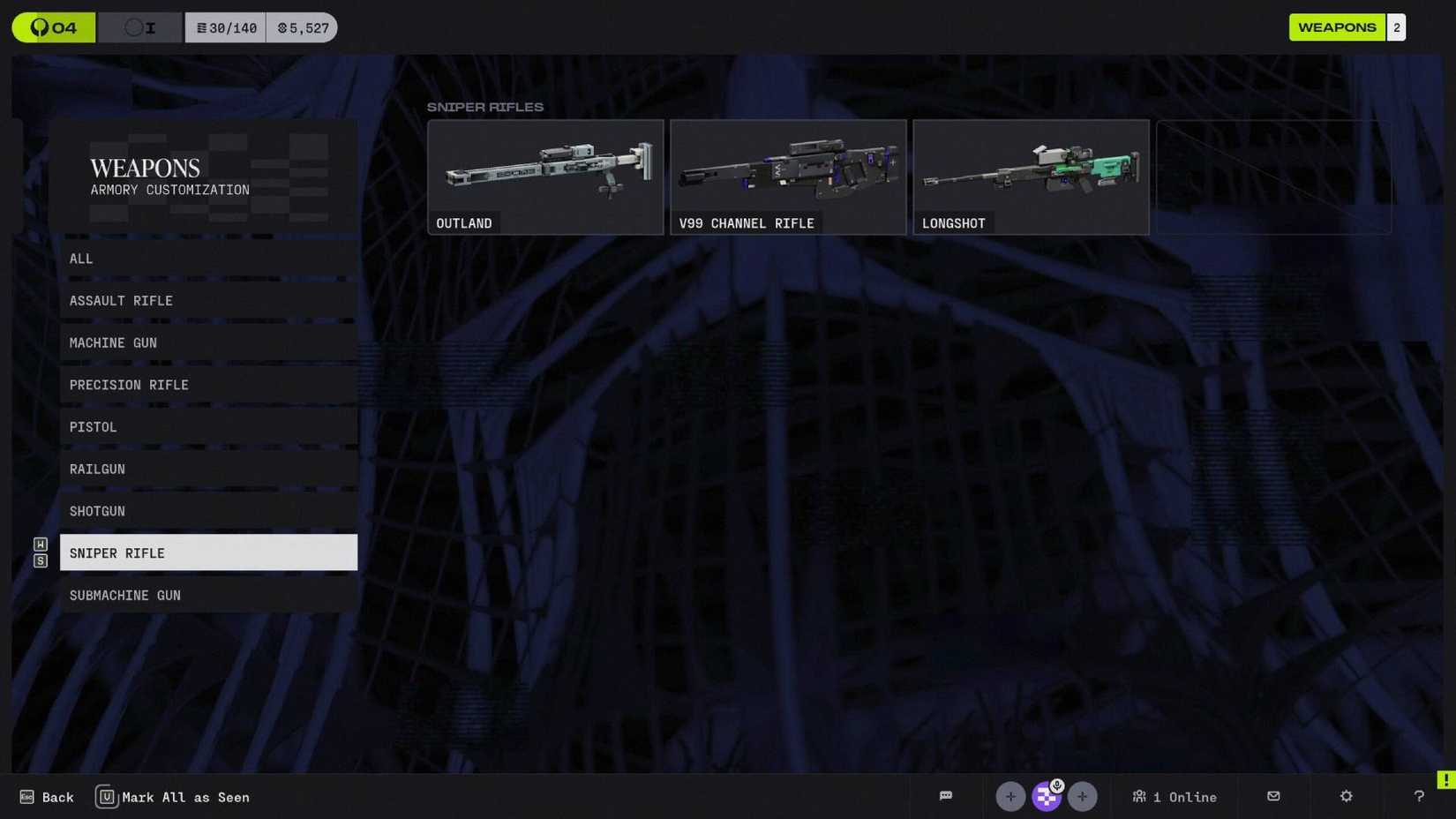 The list of sniper rifles in Marathon.