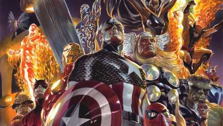 The cover for Marvel Dimensions showing various Marvel heroes posing, like Captain America, Thor, Iron Man, and more
