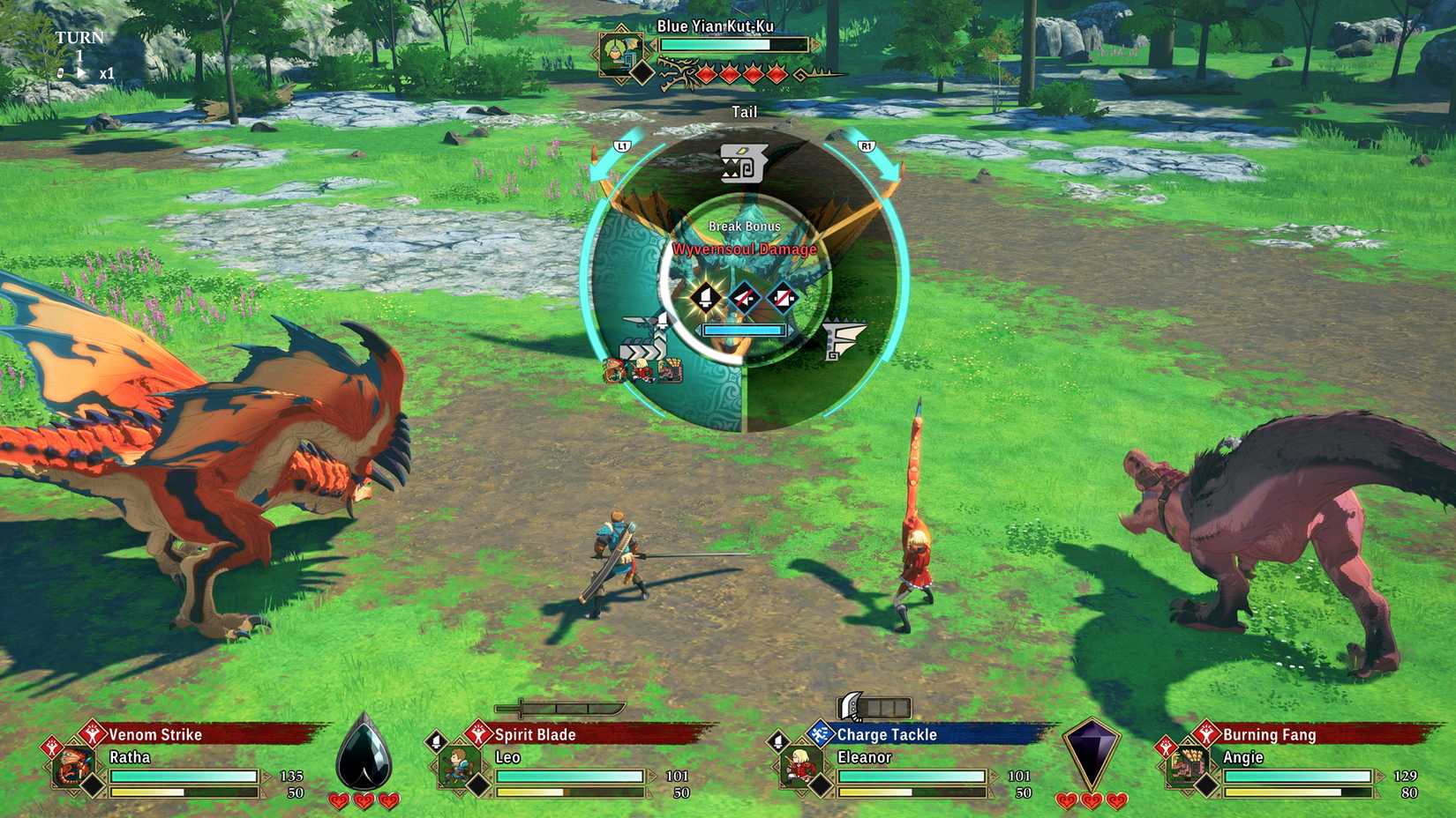 A Monster Hunter Stories 3 battle