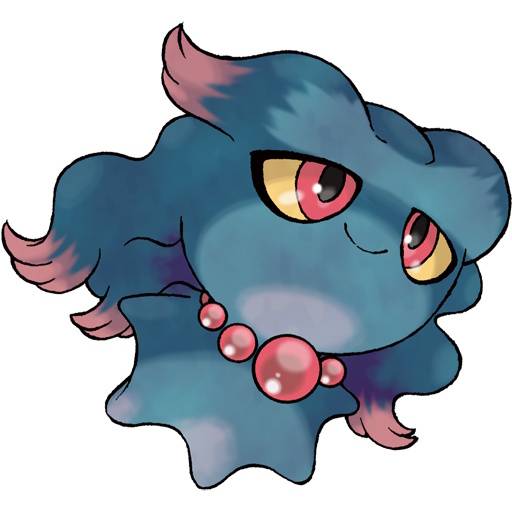 Misdreavus in Pokemon Leafgreen, a wispy ghost wearing a necklace composed of large pink spheres