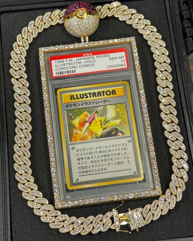 Logan Paul's Pikachu Illustrator necklace