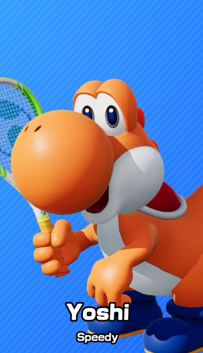 Orange Yoshi as seen in Mario Tennis Fever.