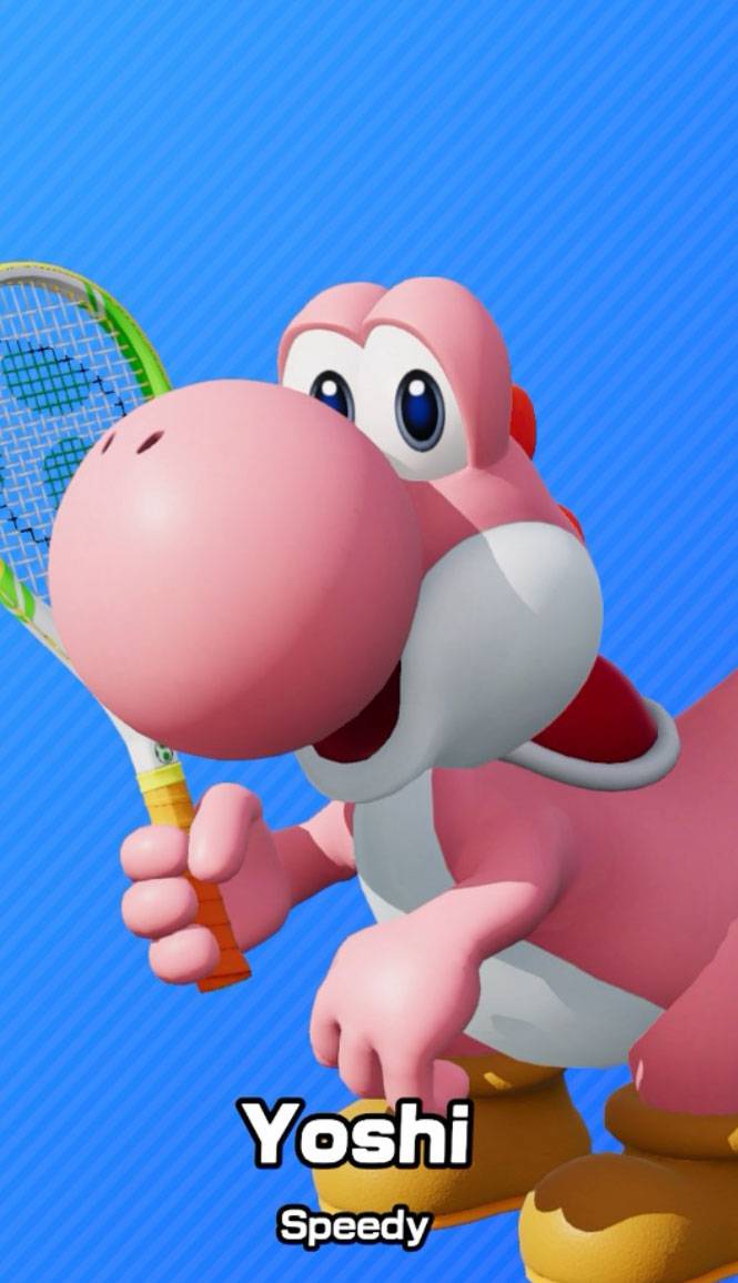 Pink Yoshi as seen in Mario Tennis Fever.