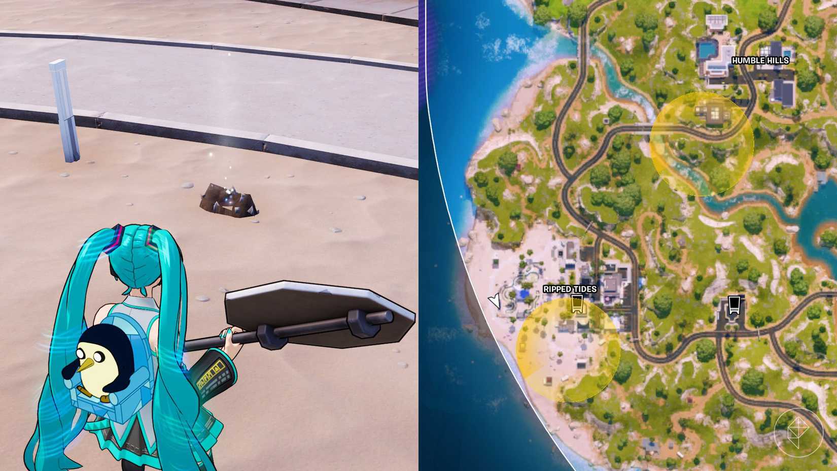 A pile of dirt where you can complete the Plunder Shadow Briefing in Fortnite.