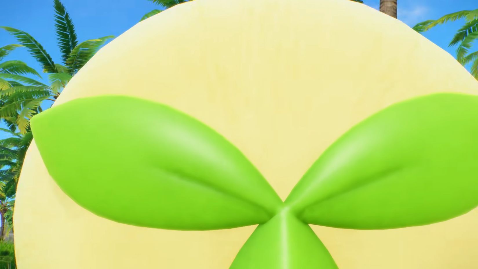 Some leaves on a Pokemon's forehead